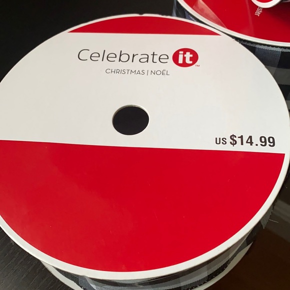 3 Wired Jumbo Ribbon 2.5” white and black pattern farmhouse buffalo - Picture 13 of 16